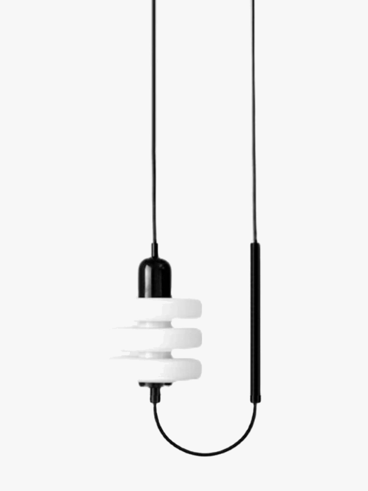 lustre en verre noir et blanc design moderne élégant