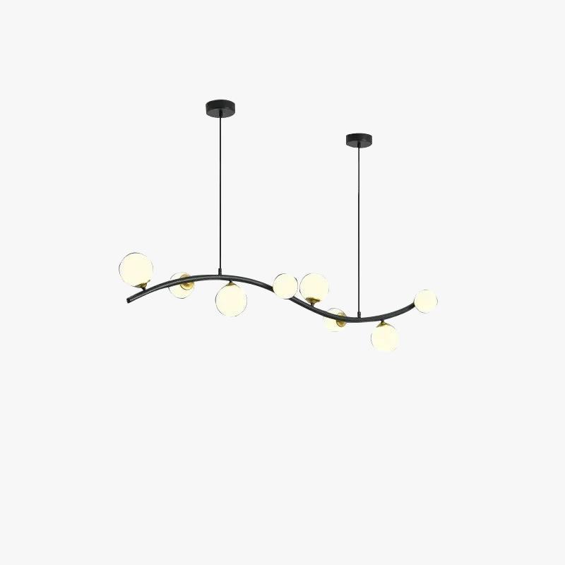 lustre en verre noir style nordique moderne pour restaurant et bar