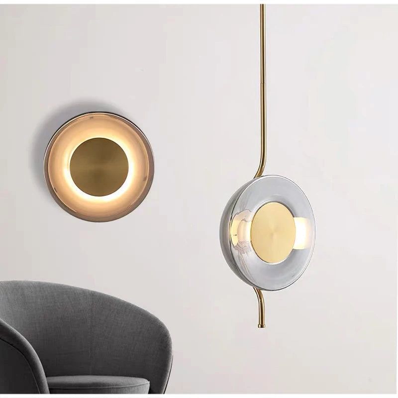 lustre en verre postmoderne créatif minimaliste design lumineux