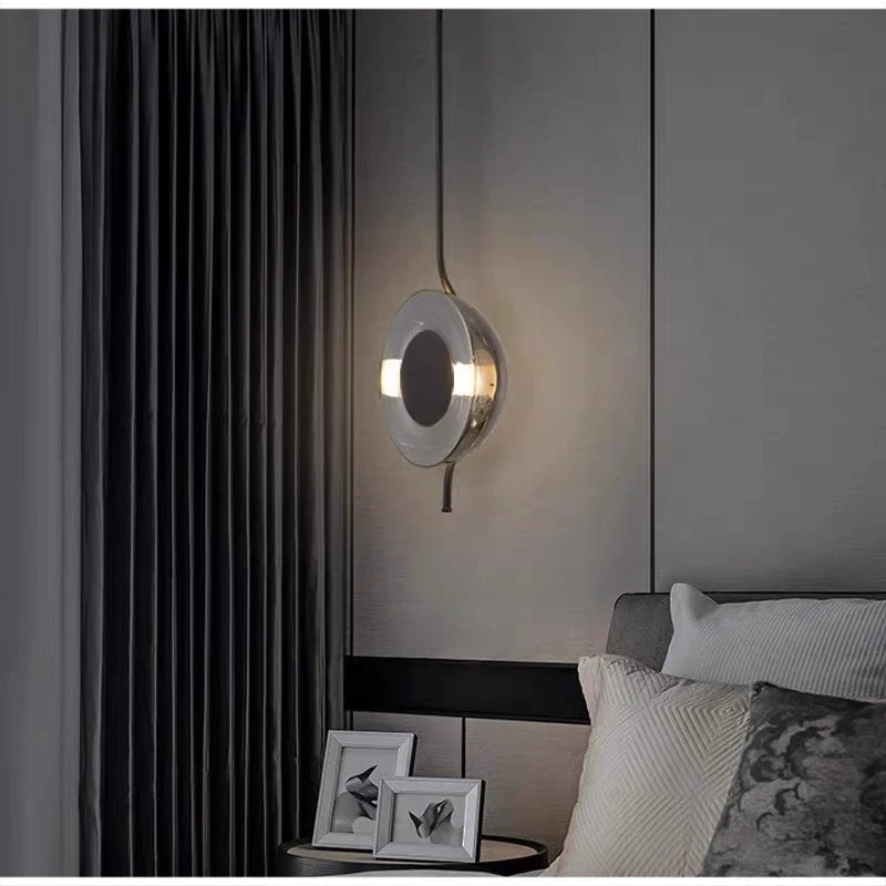 lustre en verre postmoderne créatif minimaliste design lumineux