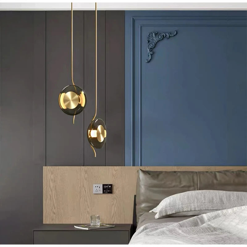 lustre en verre postmoderne créatif minimaliste design lumineux