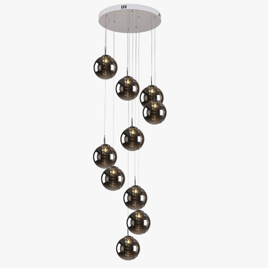 lustre en verre pour escalier design moderne à led
