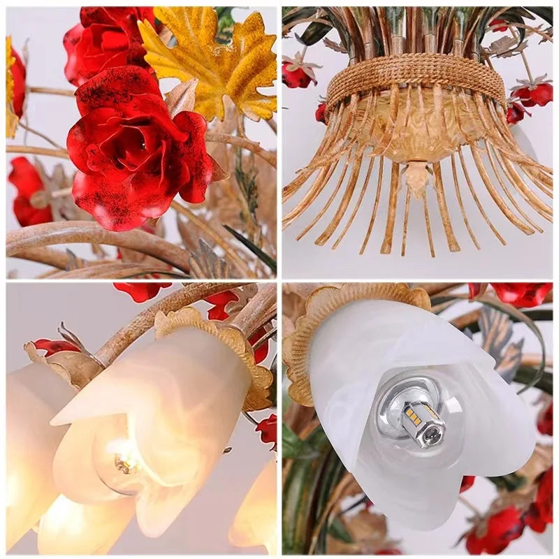 lustre en verre rétro américain pour décoration intérieure élégante
