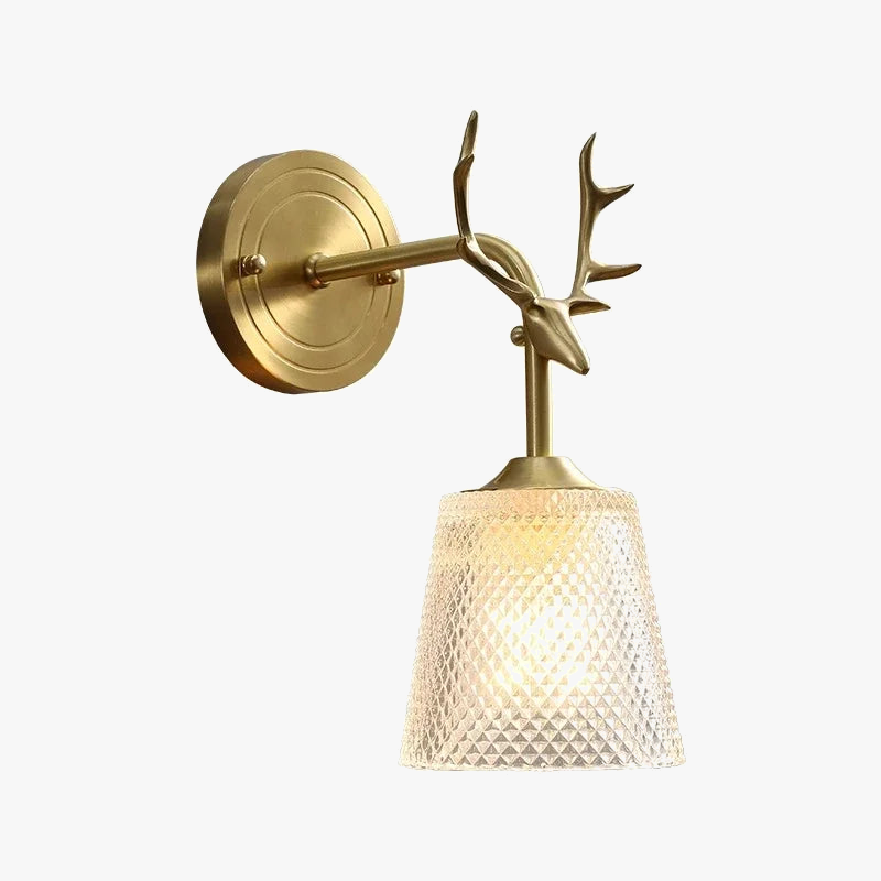 lustre en verre rétro à têtes multiples en cuivre design élégant