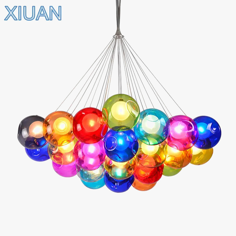 lustre en verre soufflé led créatif pour chambre d'enfants
