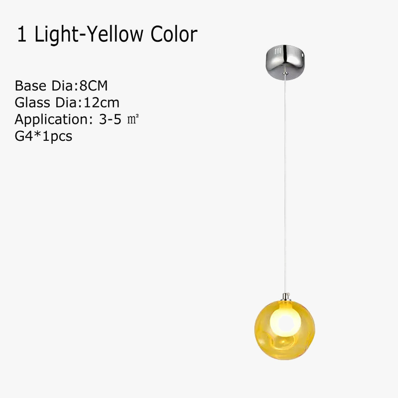 lustre en verre soufflé led créatif pour chambre d'enfants