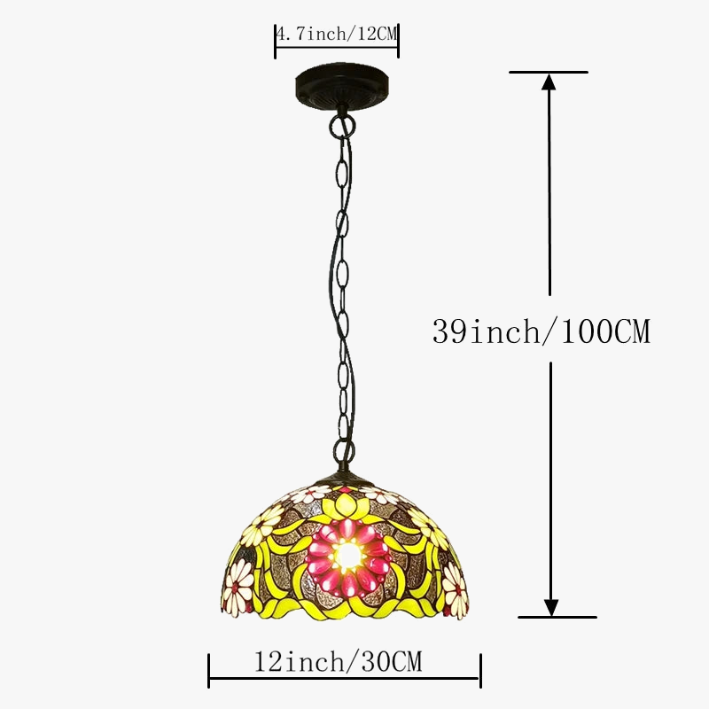 lustre en verre style européen à fleurs pour décoration intérieure
