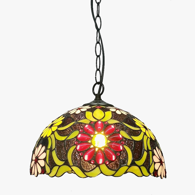 lustre en verre style européen à fleurs pour décoration intérieure