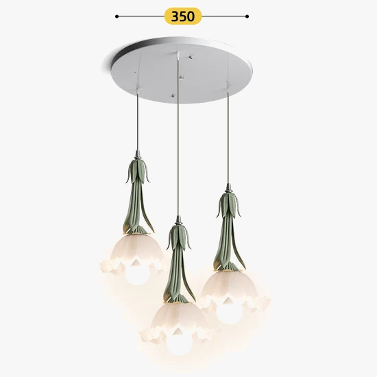 lustre en verre style français avec fleurs décoratives pour intérieur