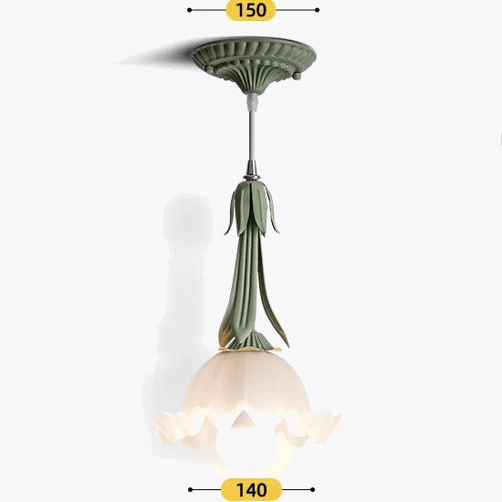 lustre en verre style français avec fleurs décoratives pour intérieur