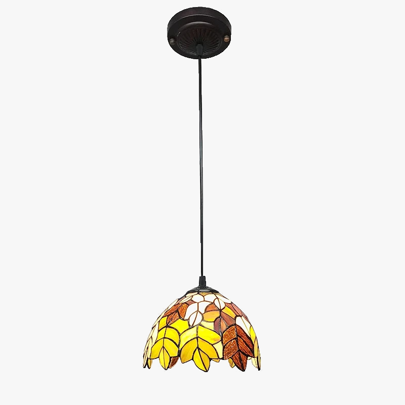 lustre en verre style tiffany pour restaurants et cafés rétro