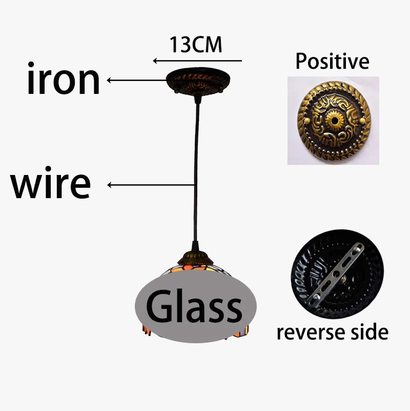 lustre en verre style tiffany rétro pour intérieur méditerranéen