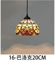 lustre en verre style tiffany rétro pour intérieur méditerranéen