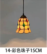 lustre en verre style tiffany rétro pour intérieur méditerranéen