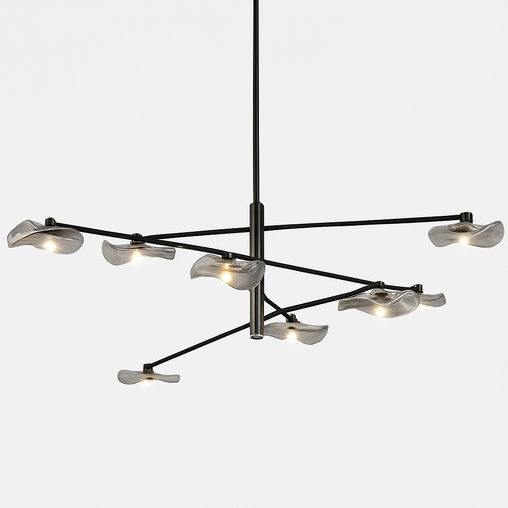 lustre en verre suspension métal hauteur réglable éclairage