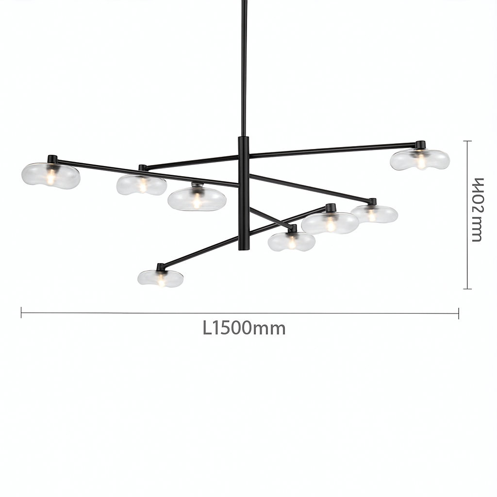 lustre en verre suspension métal hauteur réglable éclairage