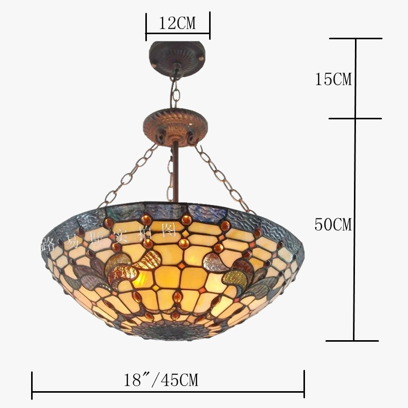 lustre en verre tiffany classique style européen pour décoration intérieure