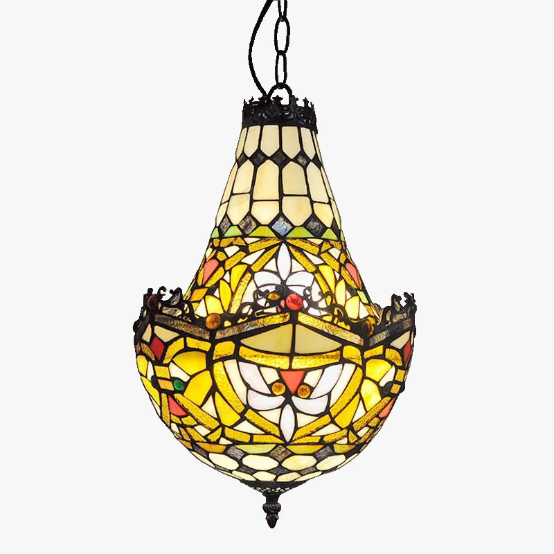 lustre en verre tiffany créatif rétro pour café bar escalier