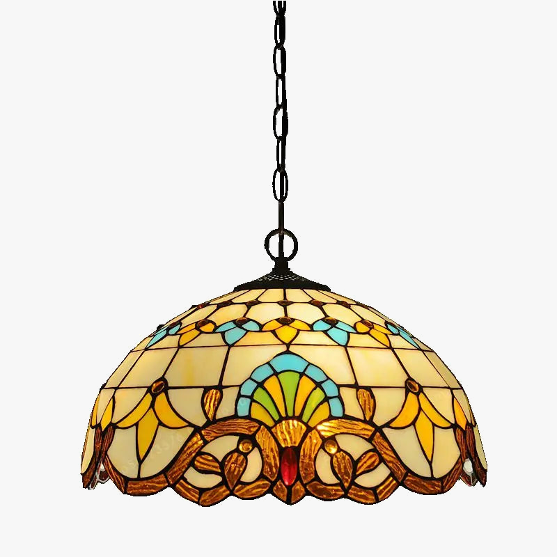 lustre en verre tiffany pour cafés et restaurants européens antique