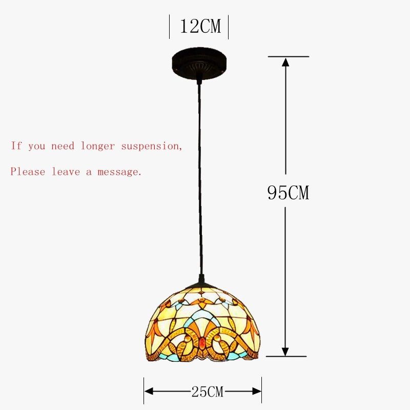 lustre en verre tiffany pour cafés et restaurants européens antique