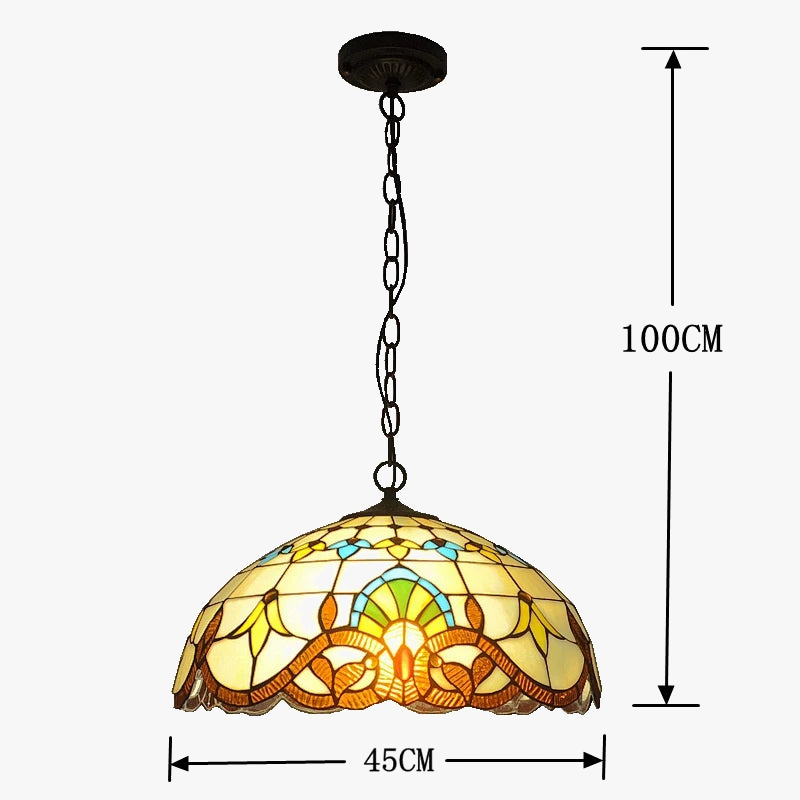 lustre en verre tiffany pour cafés et restaurants européens antique