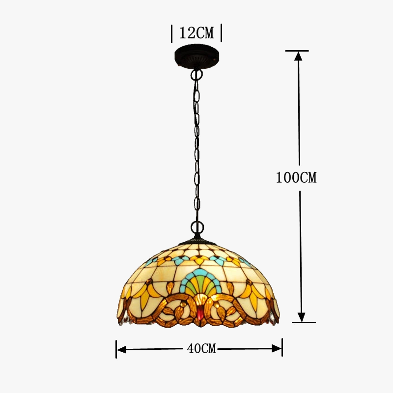 lustre en verre tiffany pour cafés et restaurants européens antique