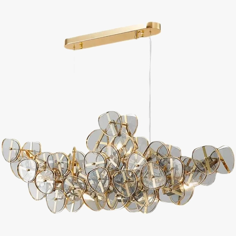 lustre en verre tournesol luxe design créatif pour espace moderne