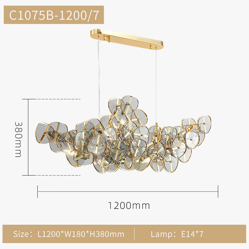 lustre en verre tournesol luxe design créatif pour espace moderne