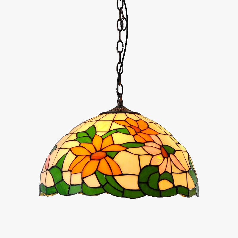 lustre en verre tournesol style américain éclairage campagne intérieur