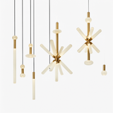 lustre en verre transparent design moderne pour espaces commerciaux et privés