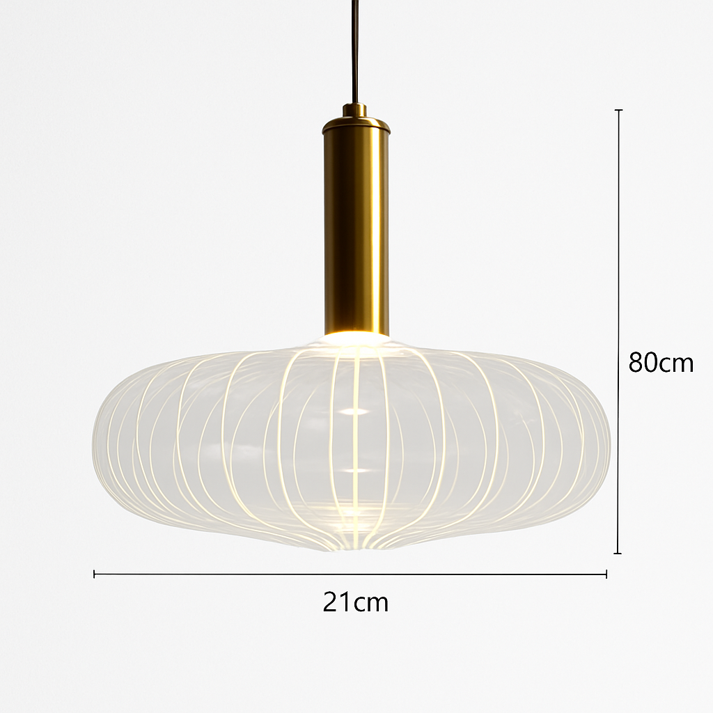 lustre en verre transparent design moderne pour espaces commerciaux et privés