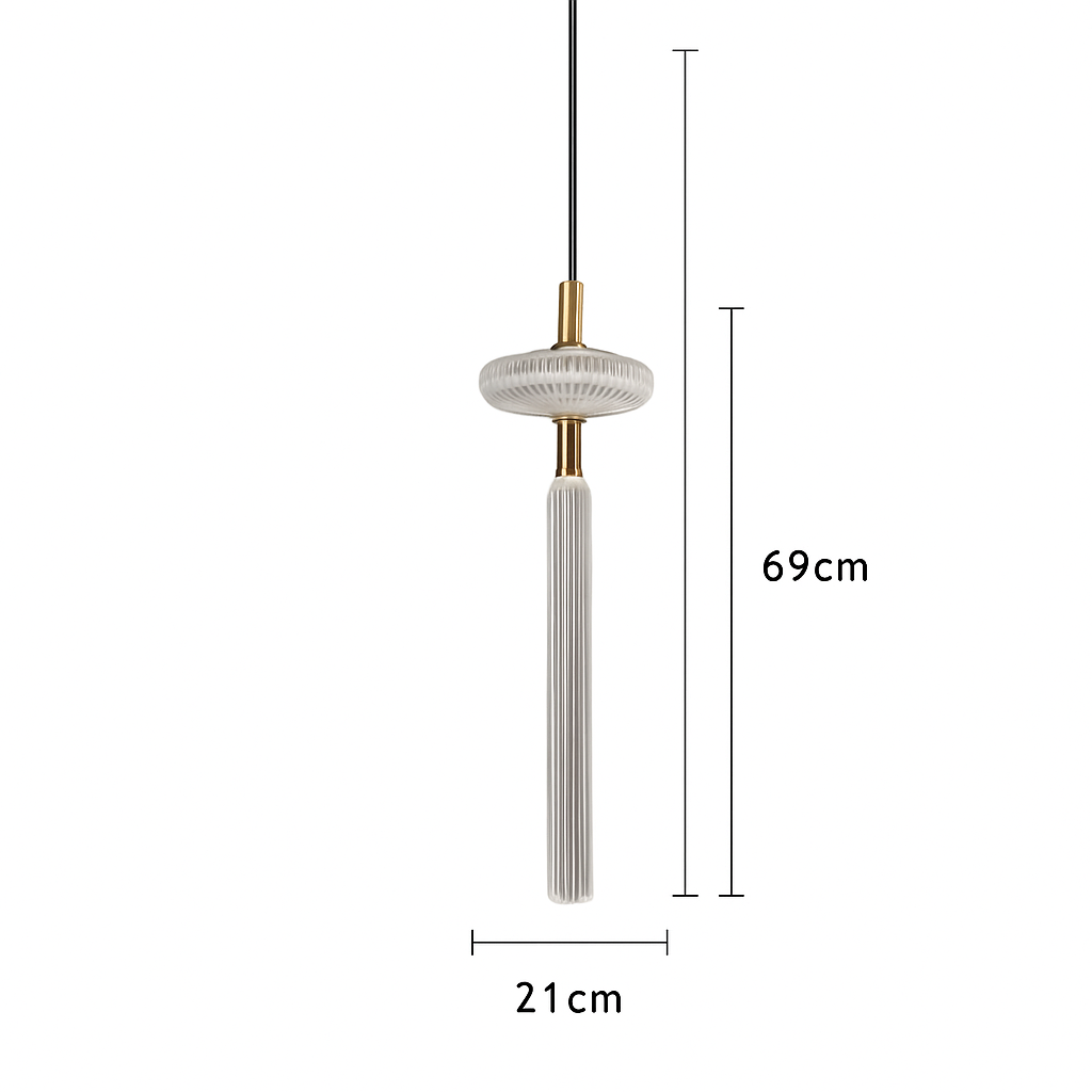 lustre en verre transparent design moderne pour espaces commerciaux et privés