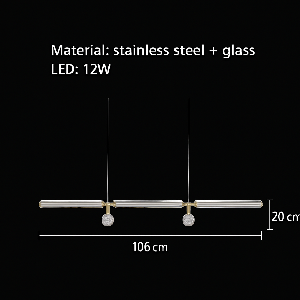 lustre en verre transparent design moderne pour espaces commerciaux et privés