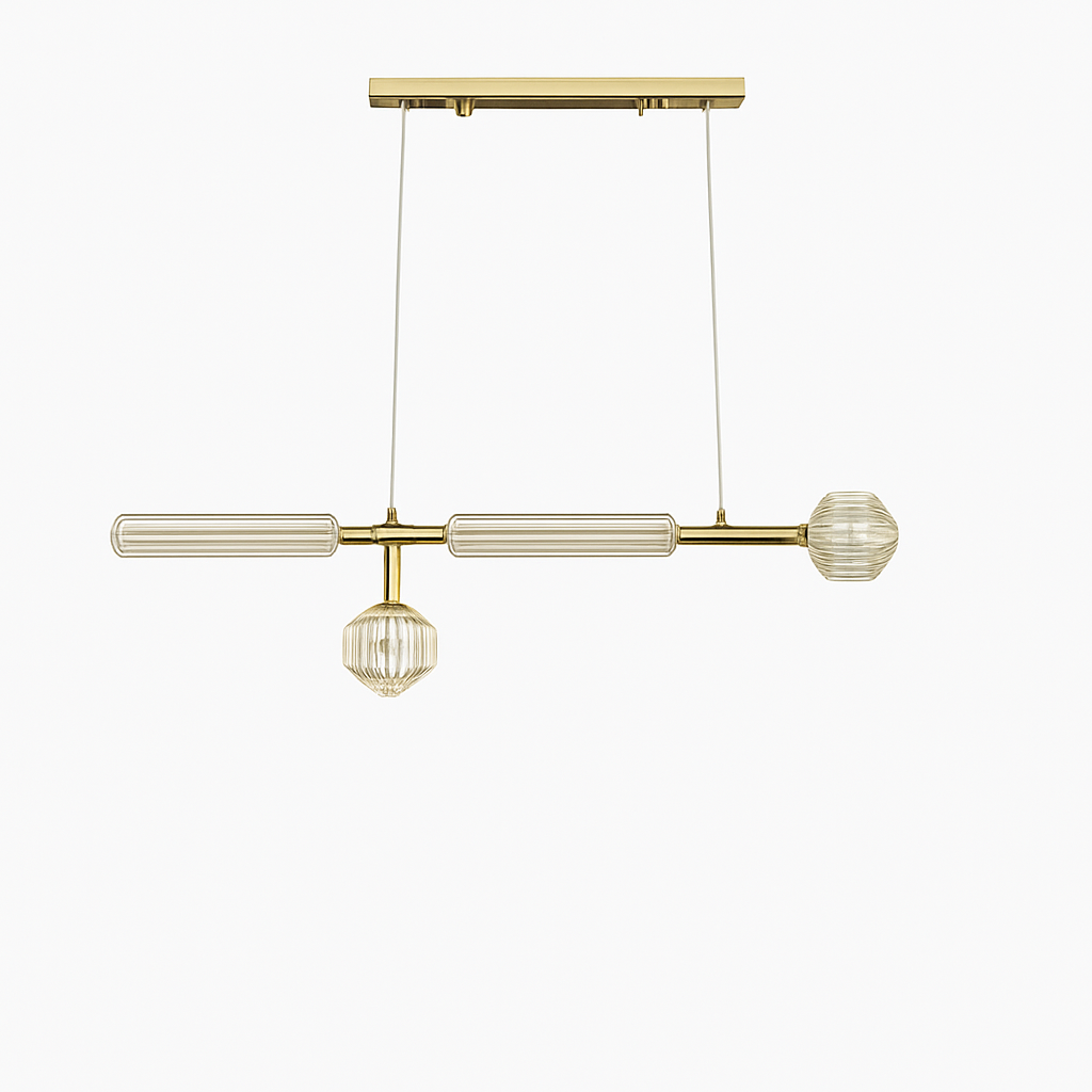 lustre en verre transparent design moderne pour espaces commerciaux et privés