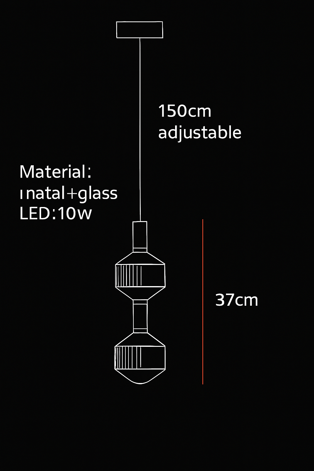 lustre en verre transparent design moderne pour espaces commerciaux et privés