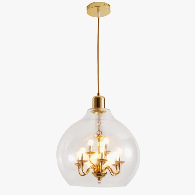 lustre en verre transparent pour décoration moderne et ambiance loft