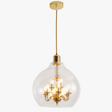 lustre en verre transparent pour décoration moderne et ambiance loft