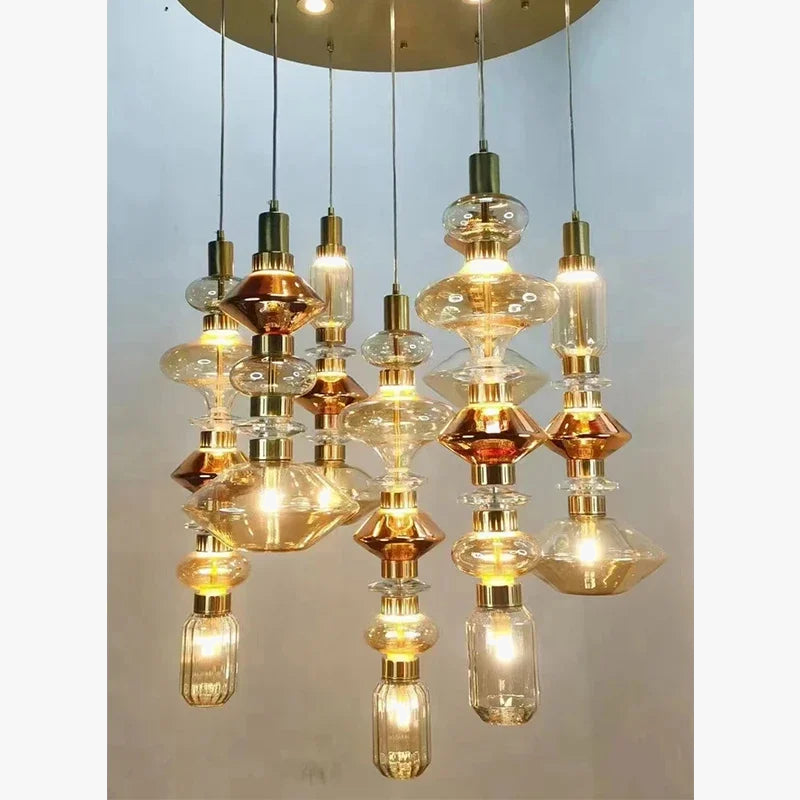 lustre en vitrail personnalisé pour décoration intérieure lumineuse
