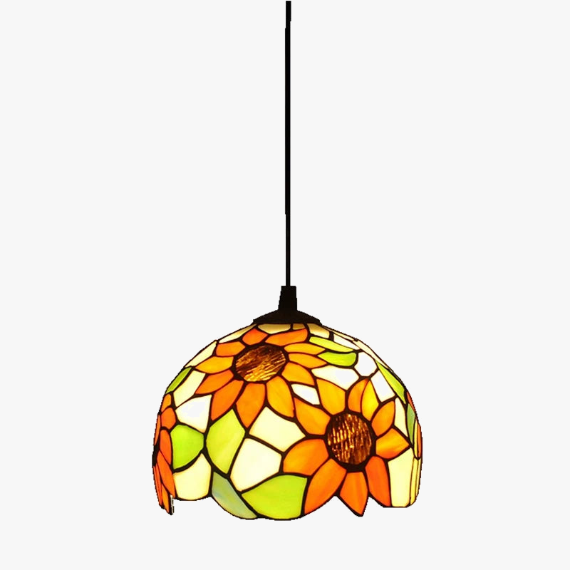 lustre en vitrail style tiffany pour éclairage décoratif antique