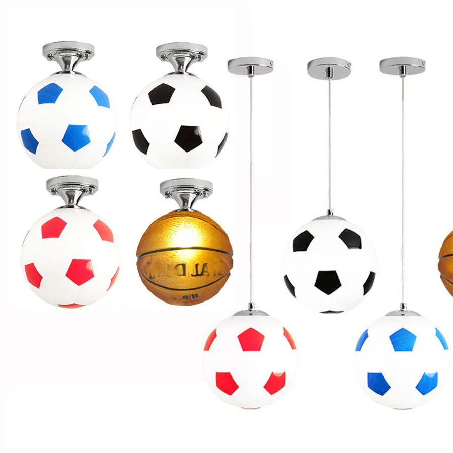 lustre enfant dessin animé football et basket décor lumineux
