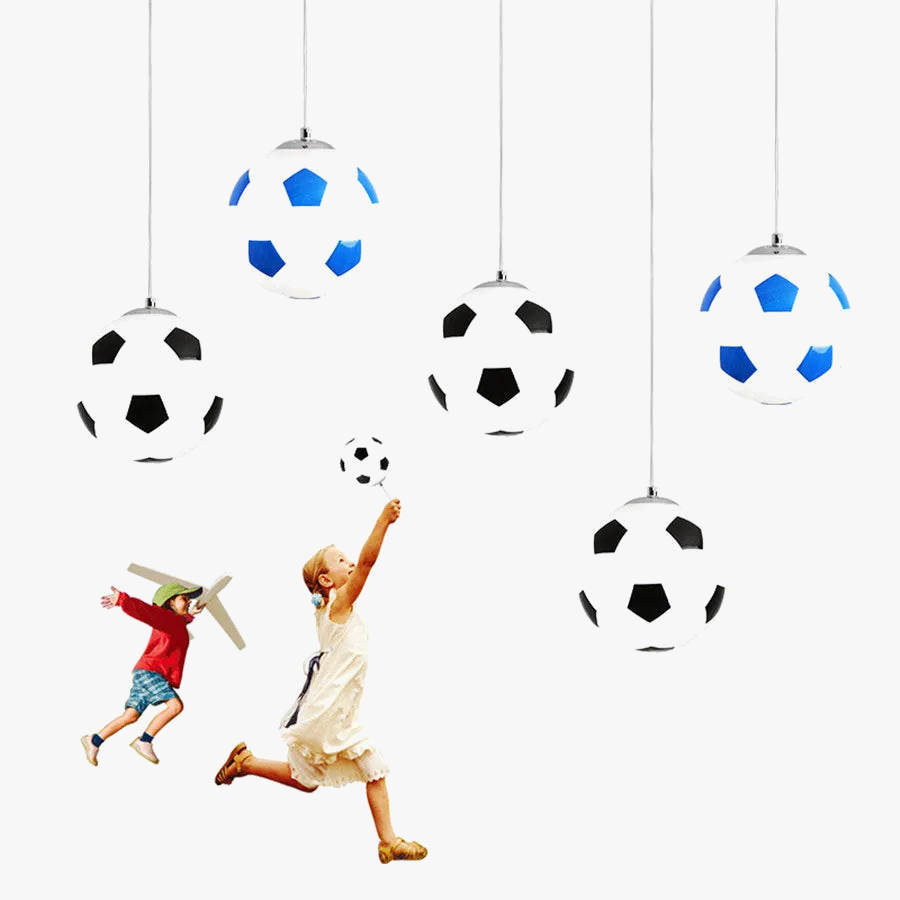 lustre enfant dessin animé football et basket décor lumineux