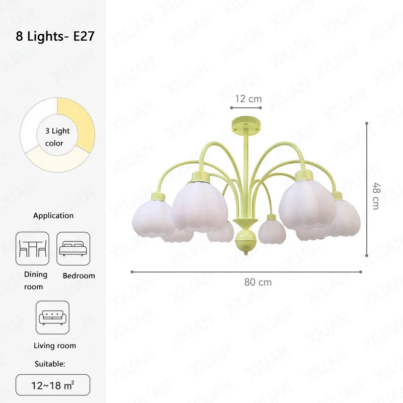 lustre européen en verre de citrouille éclairage led pour intérieur