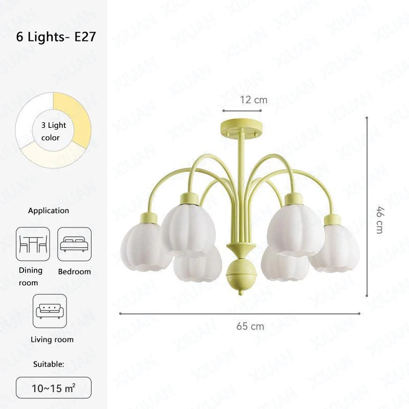 lustre européen en verre de citrouille éclairage led pour intérieur