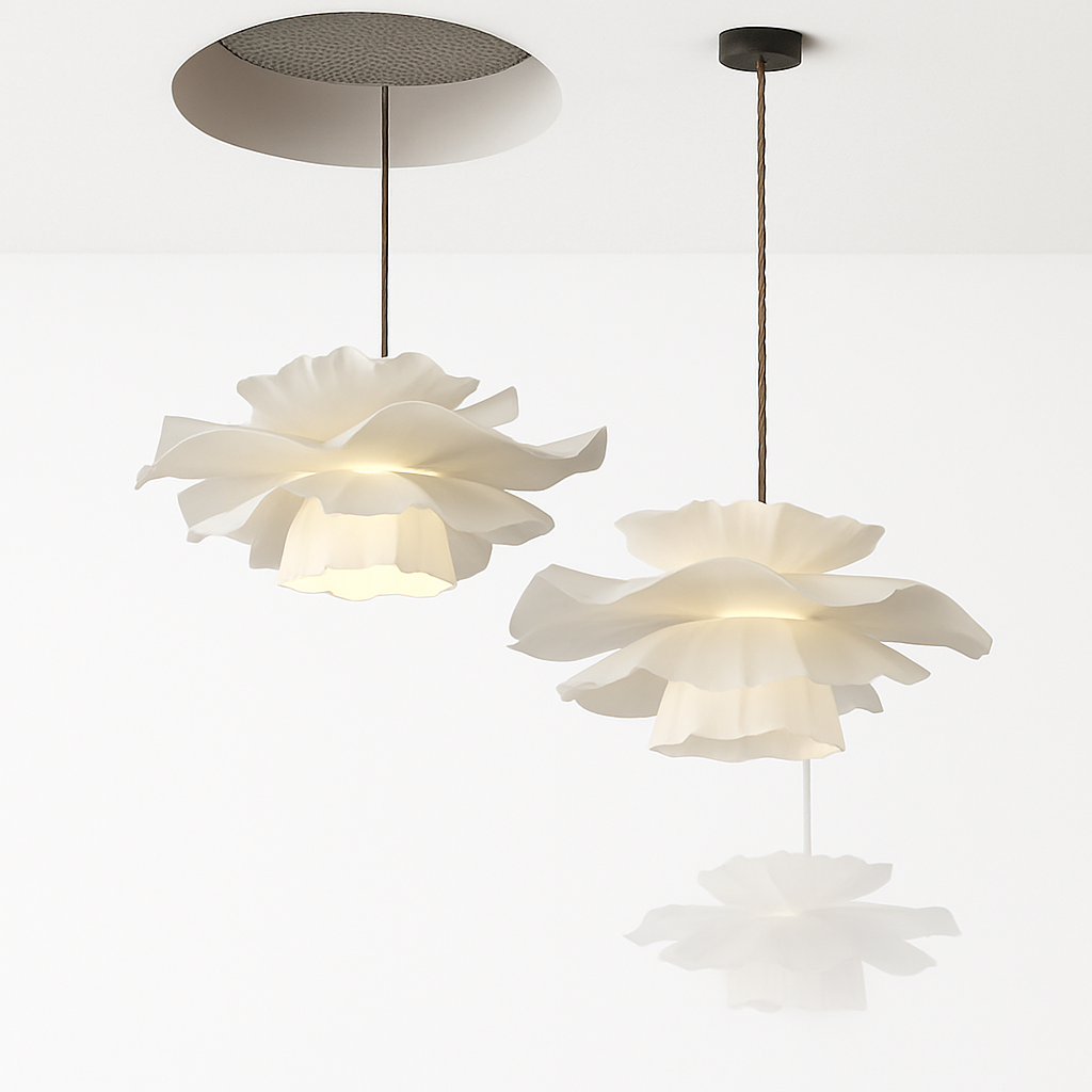 Lustre à fleurs blanches design nordique suspension pour chambre salon Bar lampe à manger chambre d'enfants suspension danoise