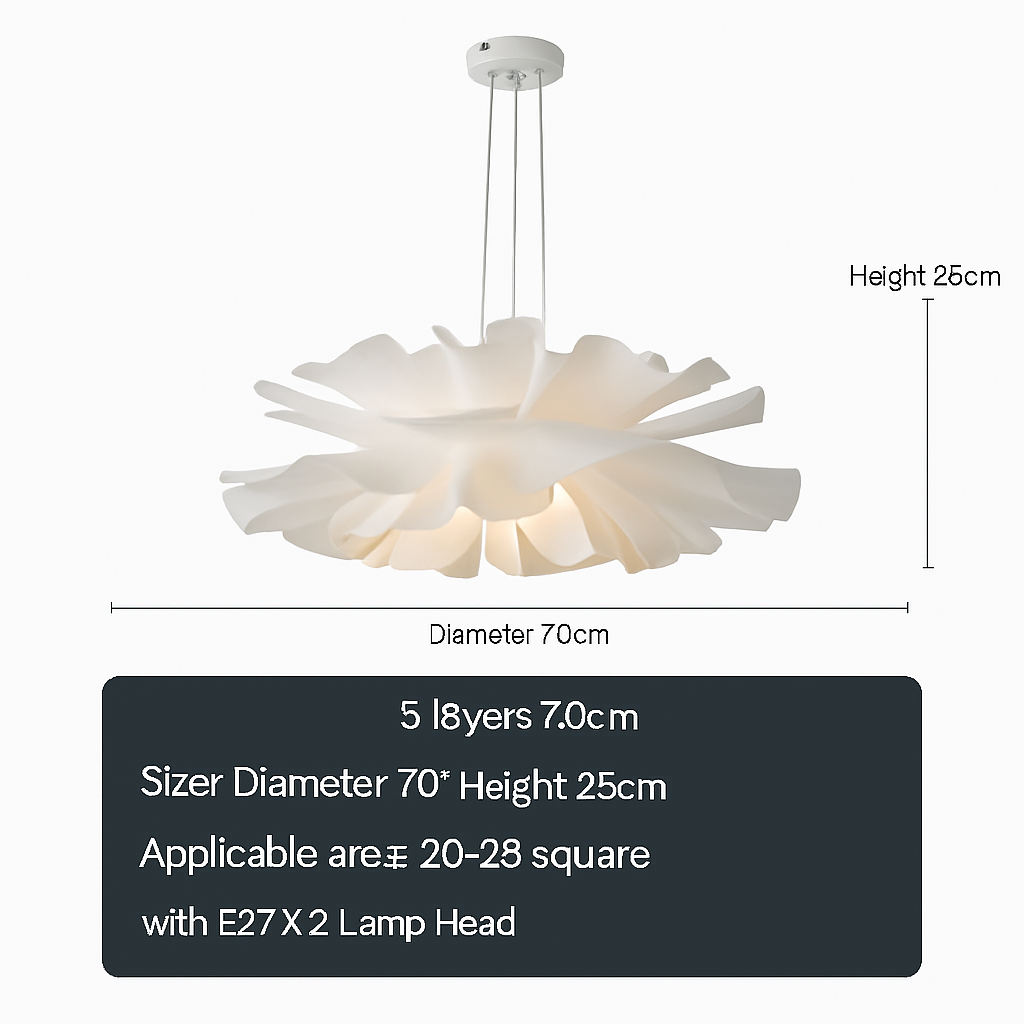 Lustre à fleurs blanches design nordique suspension pour chambre salon Bar lampe à manger chambre d'enfants suspension danoise