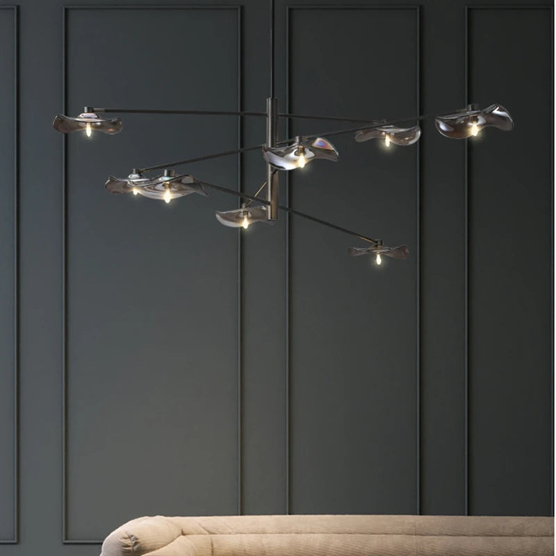 lustre à fleurs led design moderne fait main pour intérieur créatif