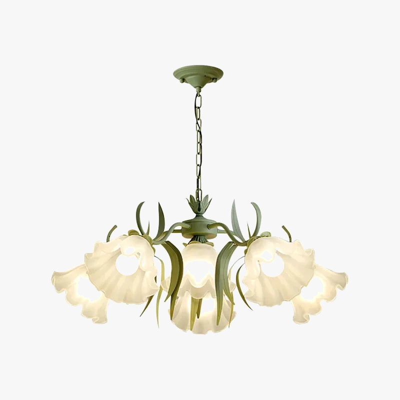lustre à la française en verre avec fleurs style muguet