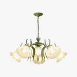Lustre à la française en verre avec fleurs style muguet