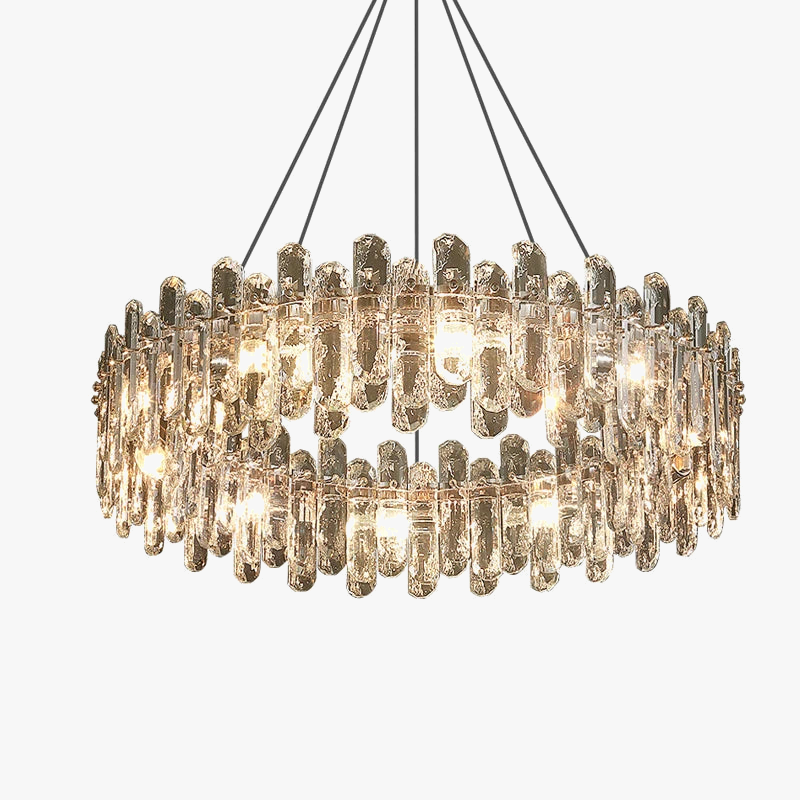 lustre glamour moderne en cristal clair pour intérieur