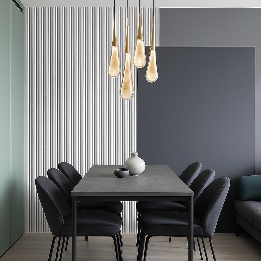 lustre goutte d'eau en cristal pour décoration intérieure